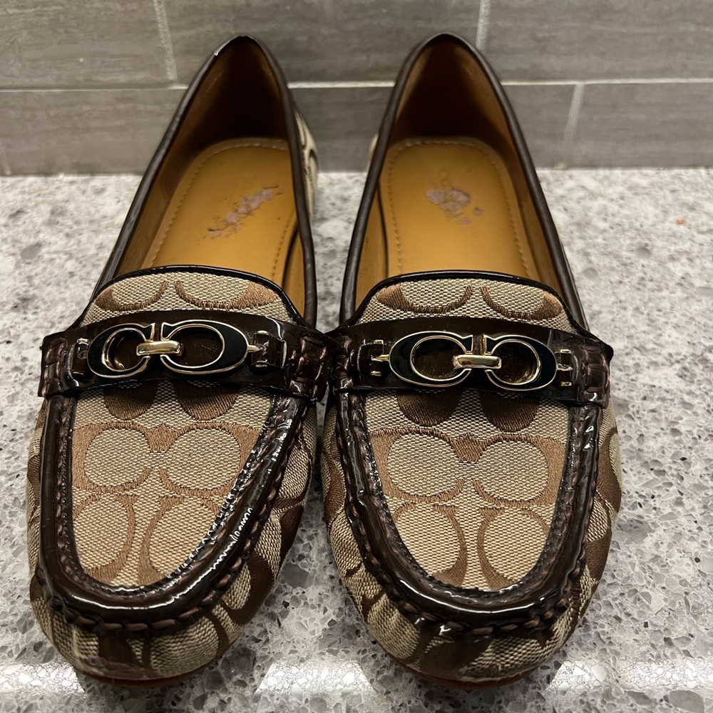Coach Brown and Tan Flats